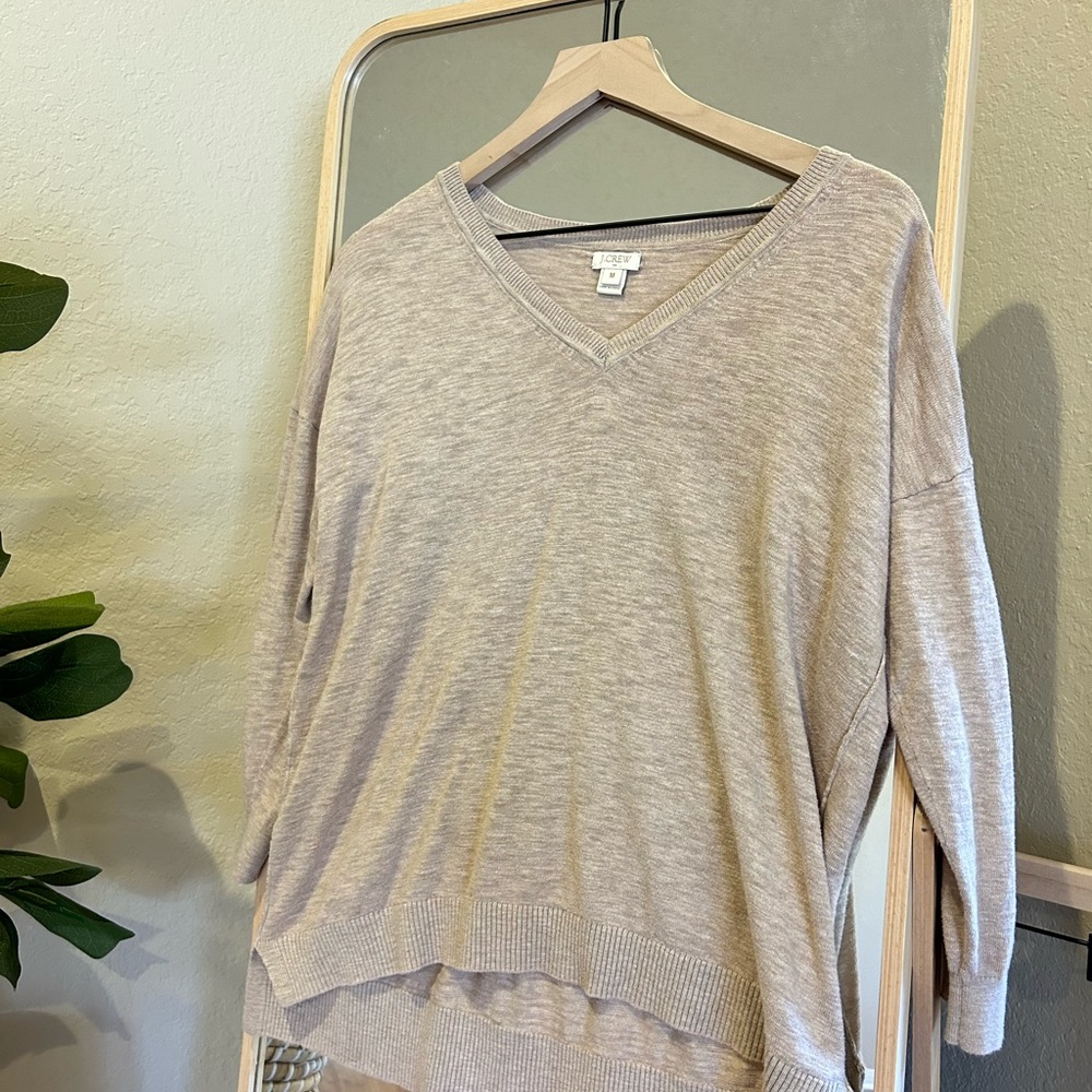 J. Crew Beige V-Neck Sweater